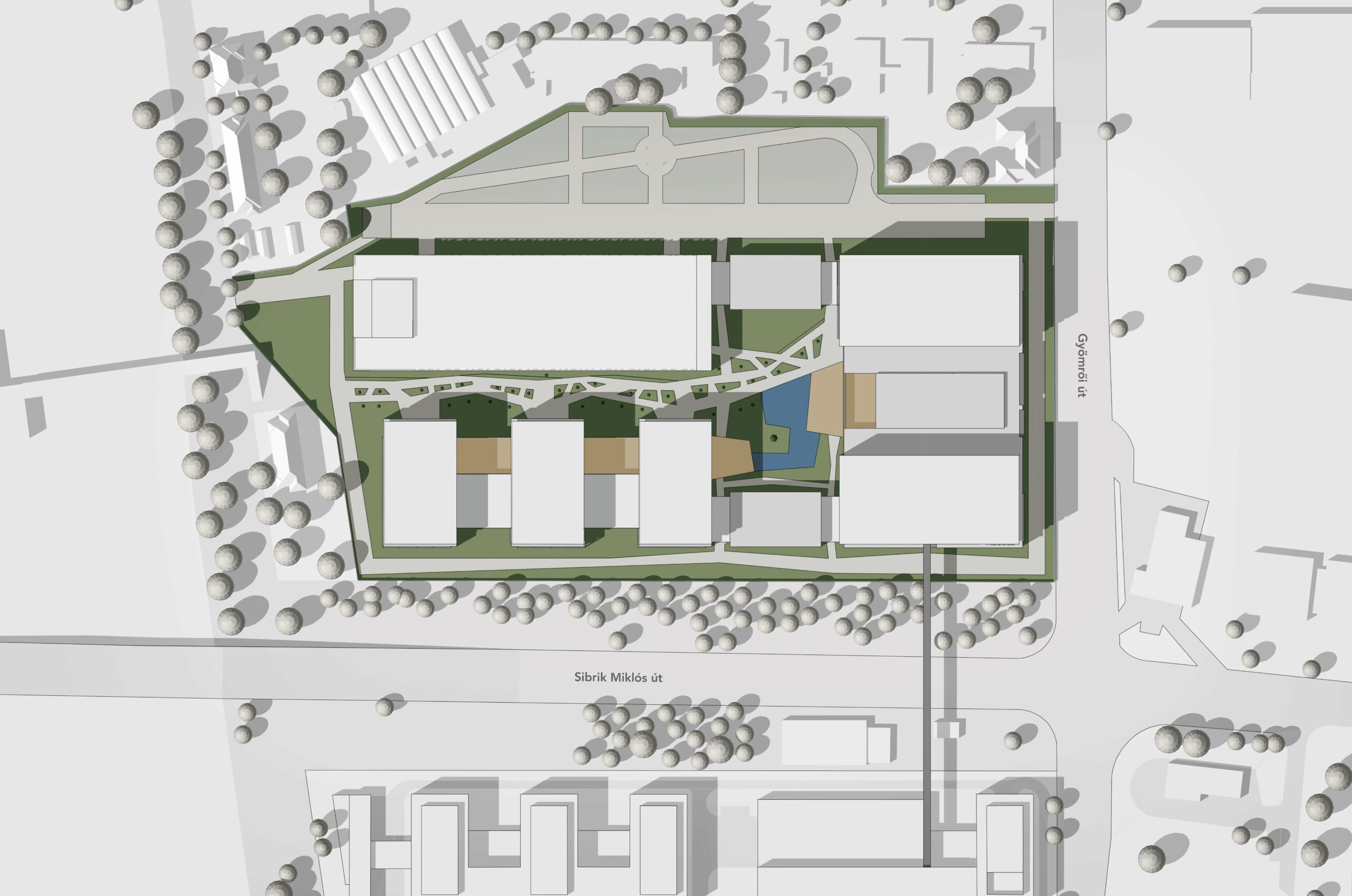 Bosch Budapest Campus II, concept plan, site plan