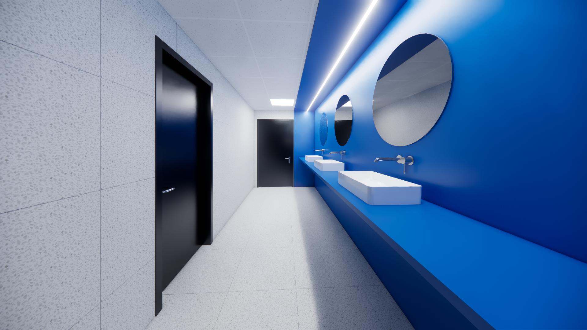 Letisztult, erős karakterisztikájú mosdó (Forrás: BuildEXT)