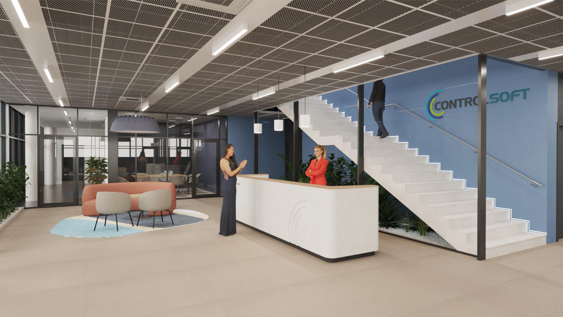 Controlsoft Office Building: Main Entrance and Reception Area